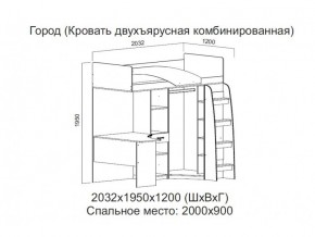 Кровать двухъярусная комбинированная в Трёхгорном - tryohgornyj.magazin-mebel74.ru | фото