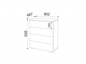 М05 (ручка брусок) Комод (4 ящика) в Трёхгорном - tryohgornyj.magazin-mebel74.ru | фото