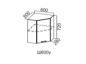 Ш600у/720 Шкаф навесной 600/720 (угловой) в Трёхгорном - tryohgornyj.magazin-mebel74.ru | фото