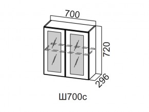 Ш700с/720 Шкаф навесной 700/720 (со стеклом) в Трёхгорном - tryohgornyj.magazin-mebel74.ru | фото