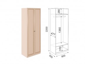 Шкаф 2 створки Беатрис модуль 2 Дуб млечный в Трёхгорном - tryohgornyj.magazin-mebel74.ru | фото