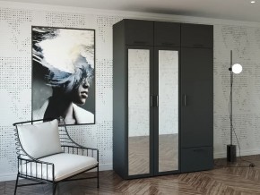 Шкаф распашной 1500А Антрацит Зеркало в Трёхгорном - tryohgornyj.magazin-mebel74.ru | фото